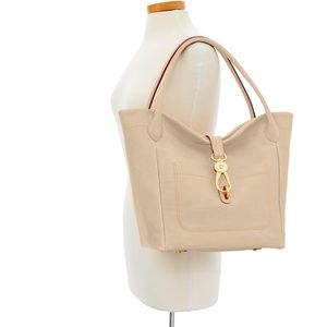 AUTHENTIC Dooney & Bourke Leather Logo Lock Tote